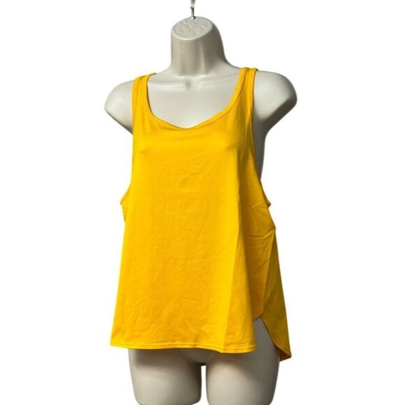 ASICS WOMEN'S SIDE SLIT SLEEVELESS TOP, Sunflower, Sz. M - Picture 1 of 14